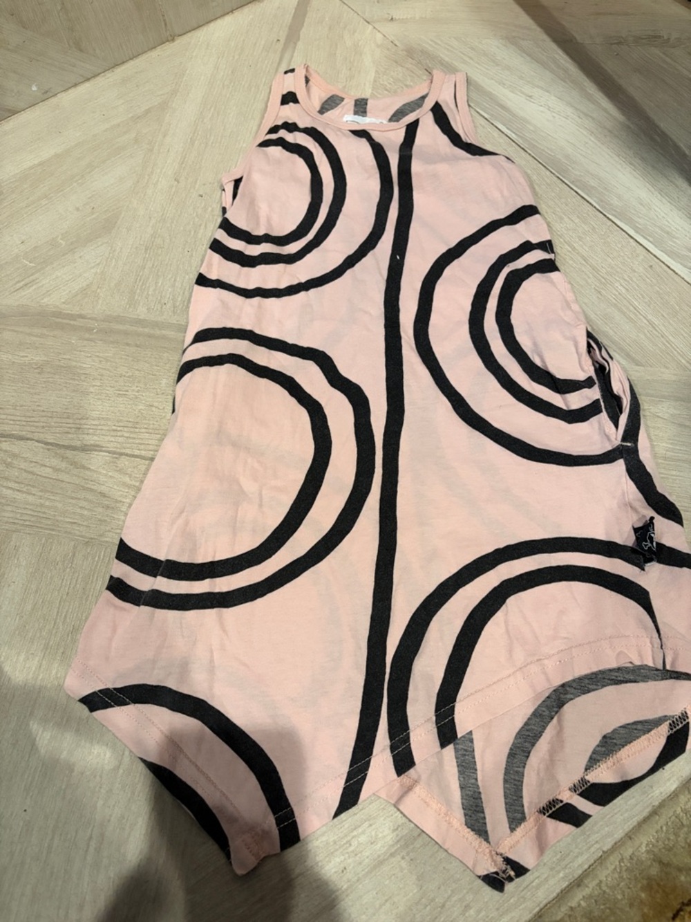 nununu Pink Tank Dress with Bold Black Circles